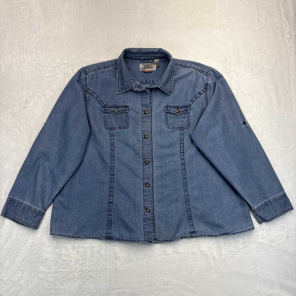 C.E. Schmidt Workwear Fit For Her Denim Snap Shirt Womens Size 2X